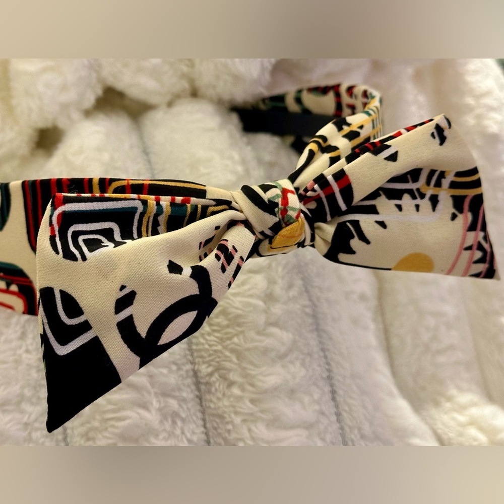 Fashion Inspired Adjustable Bow Headband - Multicolor